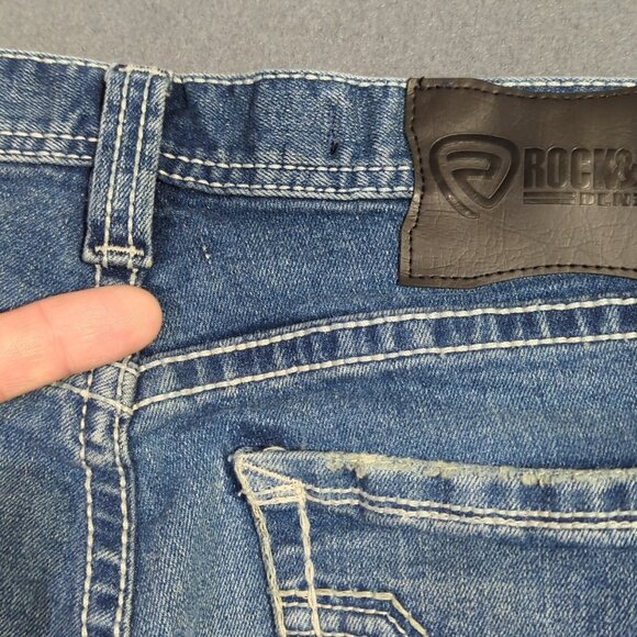Rock & Roll Jeans Men's 33x32 Fits 33x30 Blue Revolver Straight - Picture 4 of 12